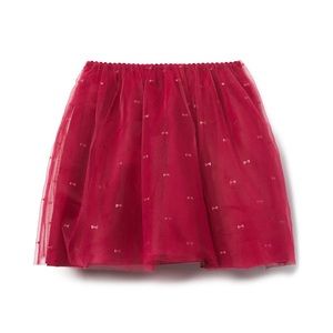 Janie and Jack “JUNO VALENTINE SHIMMER BOW TULLE SKIRT”